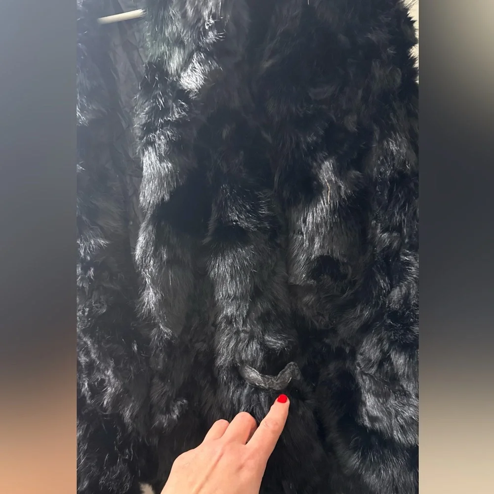 Black Rabbit Fur Jacket - Picture 7 of 7